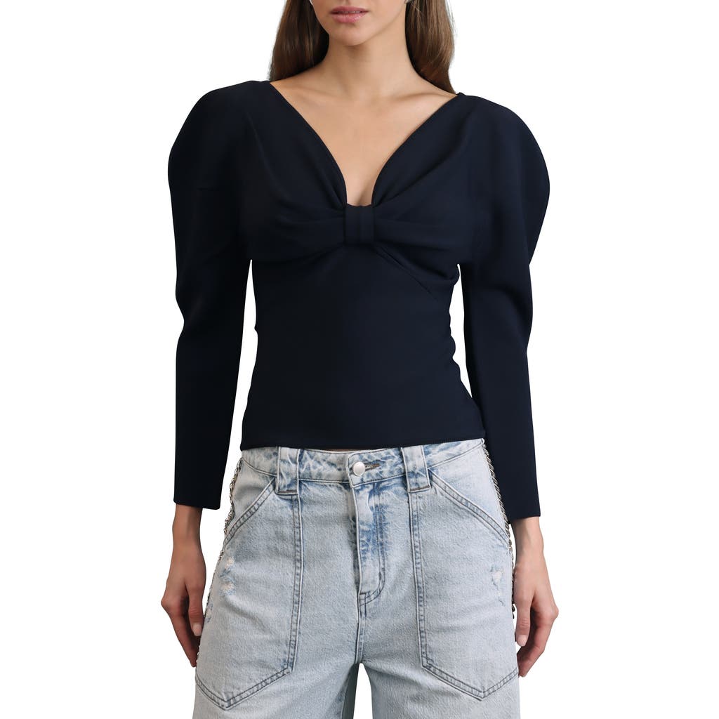 Avec Les Filles Exaggerated Dolman Sleeve Sweater In Blue