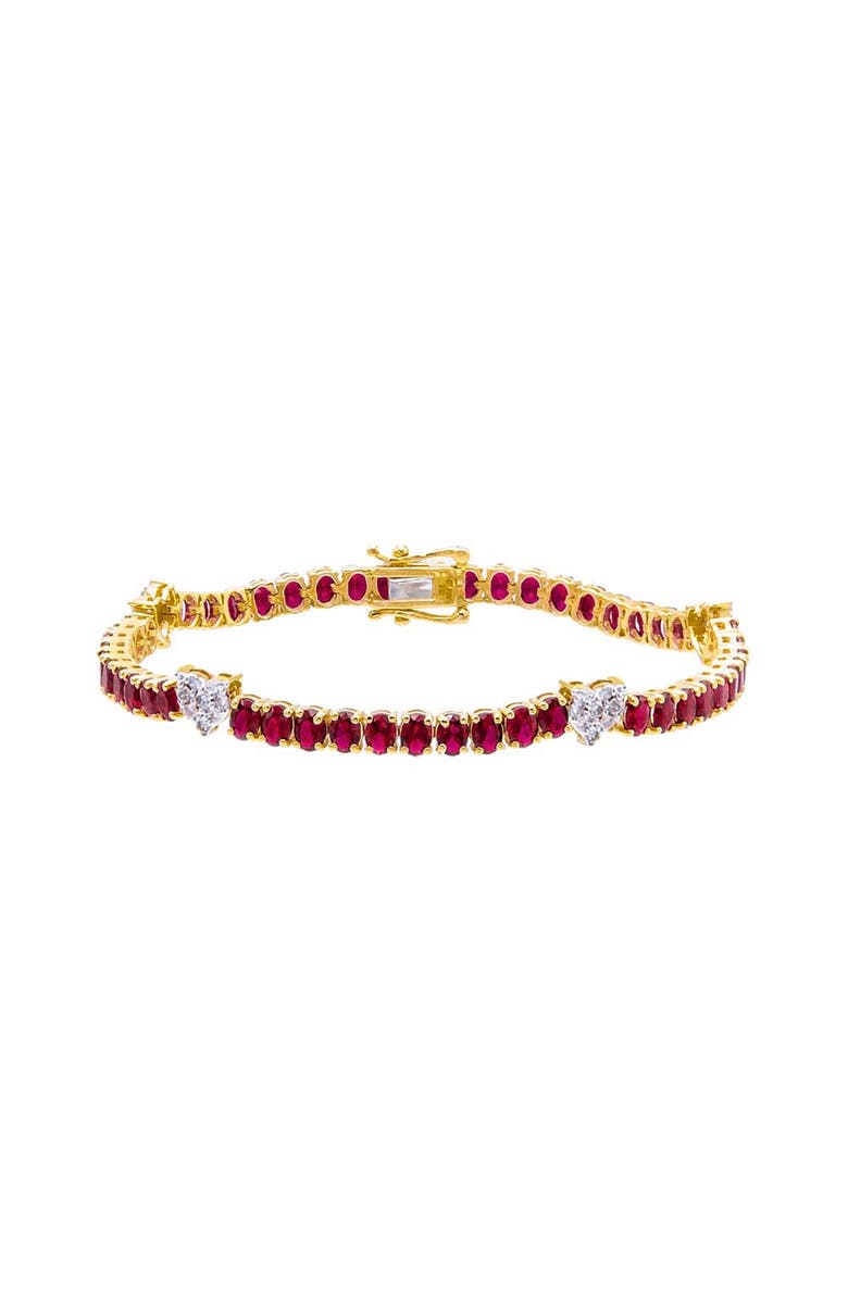 BY ADINA EDEN Diamond Pave Accented Ruby Tennis Bracelet 14K, Main, color, 