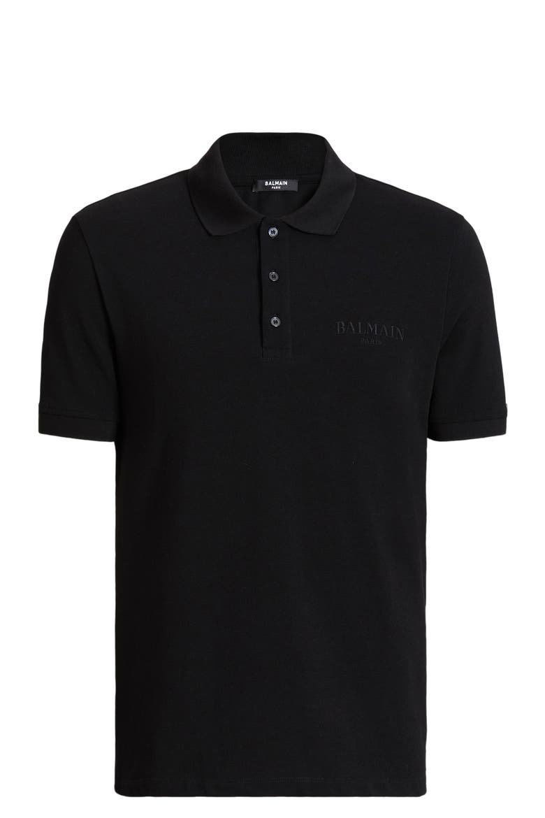 Embroidered Balmain Vintage polo, Alternate, color, black