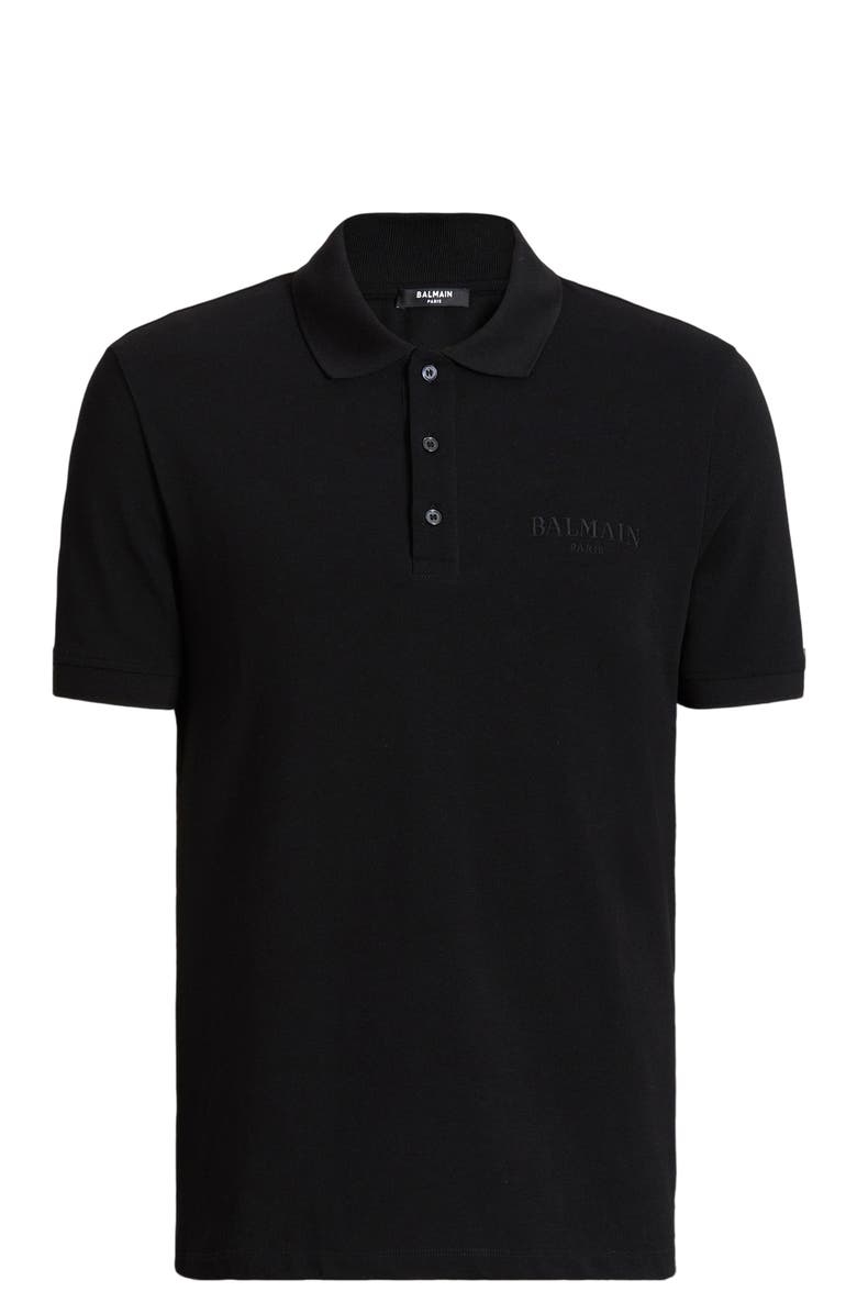 Balmain Embroidered Balmain Vintage polo, Alternate, color, Black