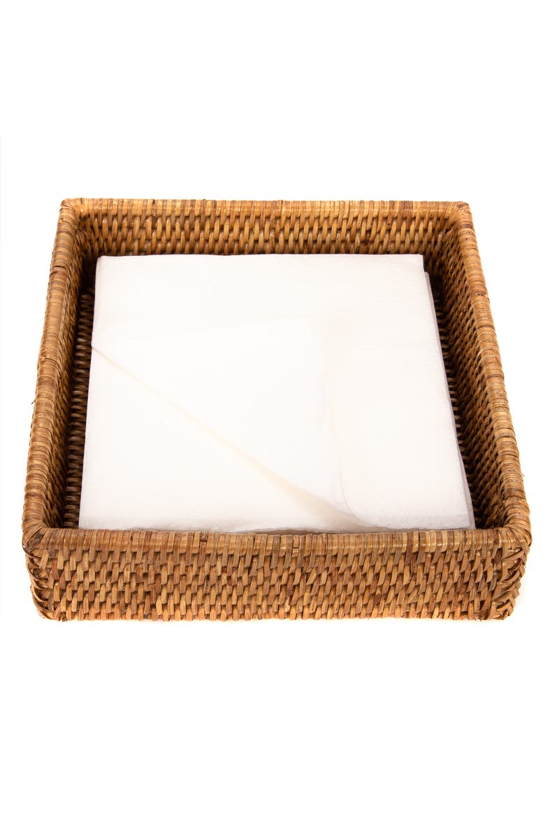 Artifacts Rattan Luncheon Napkin Holder, Alternate, color, Honey Brown