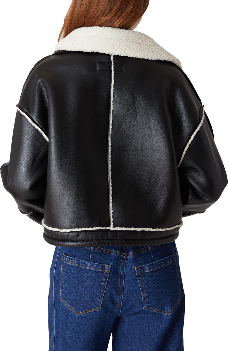 BLANKNYC Faux Shearling Moto Jacket, Alternate, color, 