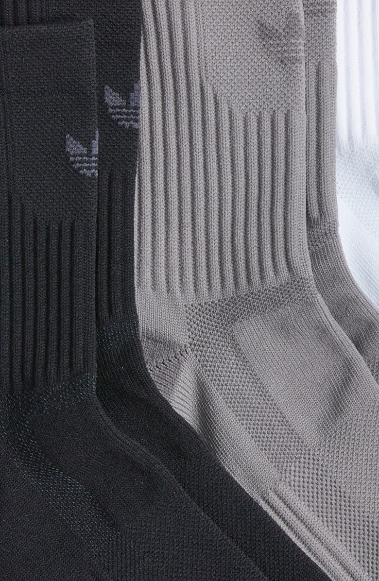 adidas Assorted 3-Pack Originals Tech Crew Socks, Alternate, color, Black/ Grey Three/ White