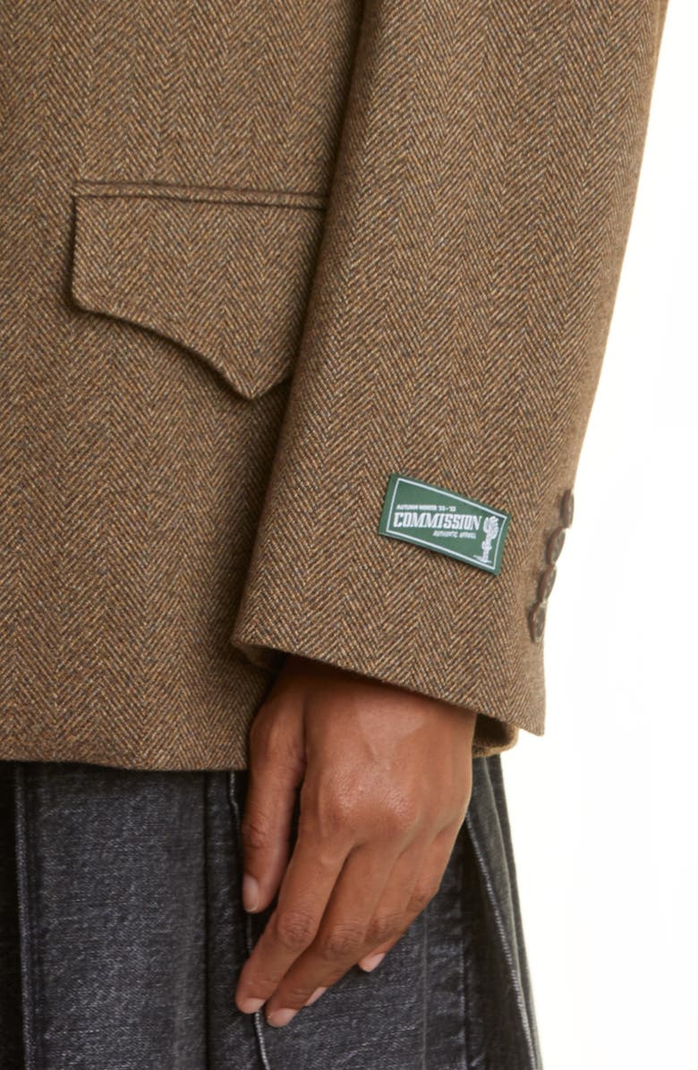 Commission Gender Inclusive Roadhouse Herringbone Oversize Single Breasted Blazer, Alternate, color, 