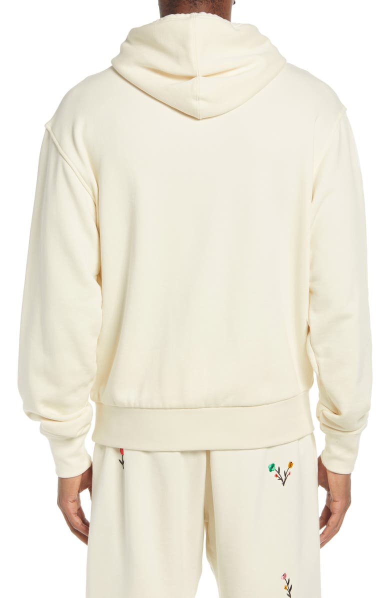 adidas Originals Embroidered Floral Trefoil Organic Cotton Graphic Hoodie, Alternate, color,