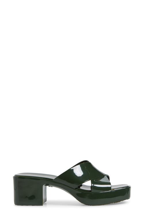 Jeffrey Campbell Bubblegum Platform Sandal In Dark Khaki Shiny