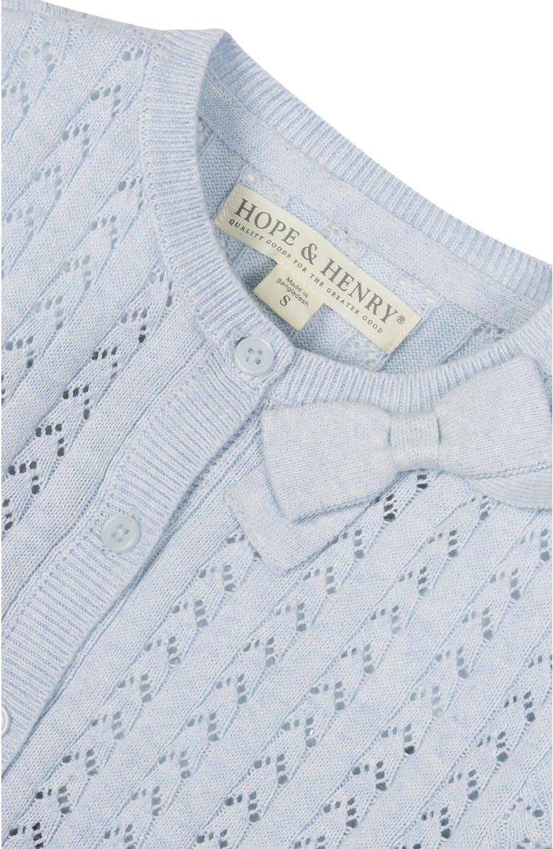 Hope & Henry Girls' Organic Pointelle Bow Cardigan, Kids, Alternate, color, 