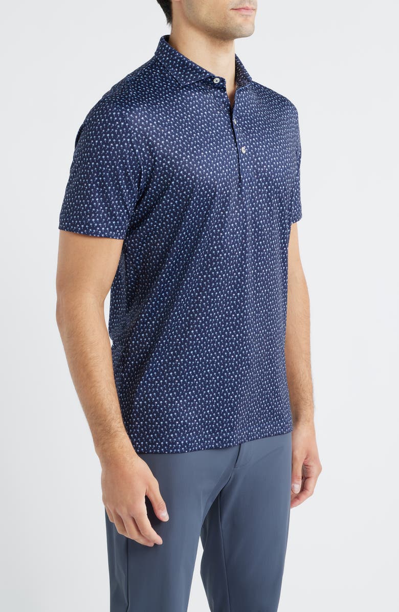 johnnie-O Marina Palm Tree Print Performance Jersey Polo, Alternate, color,