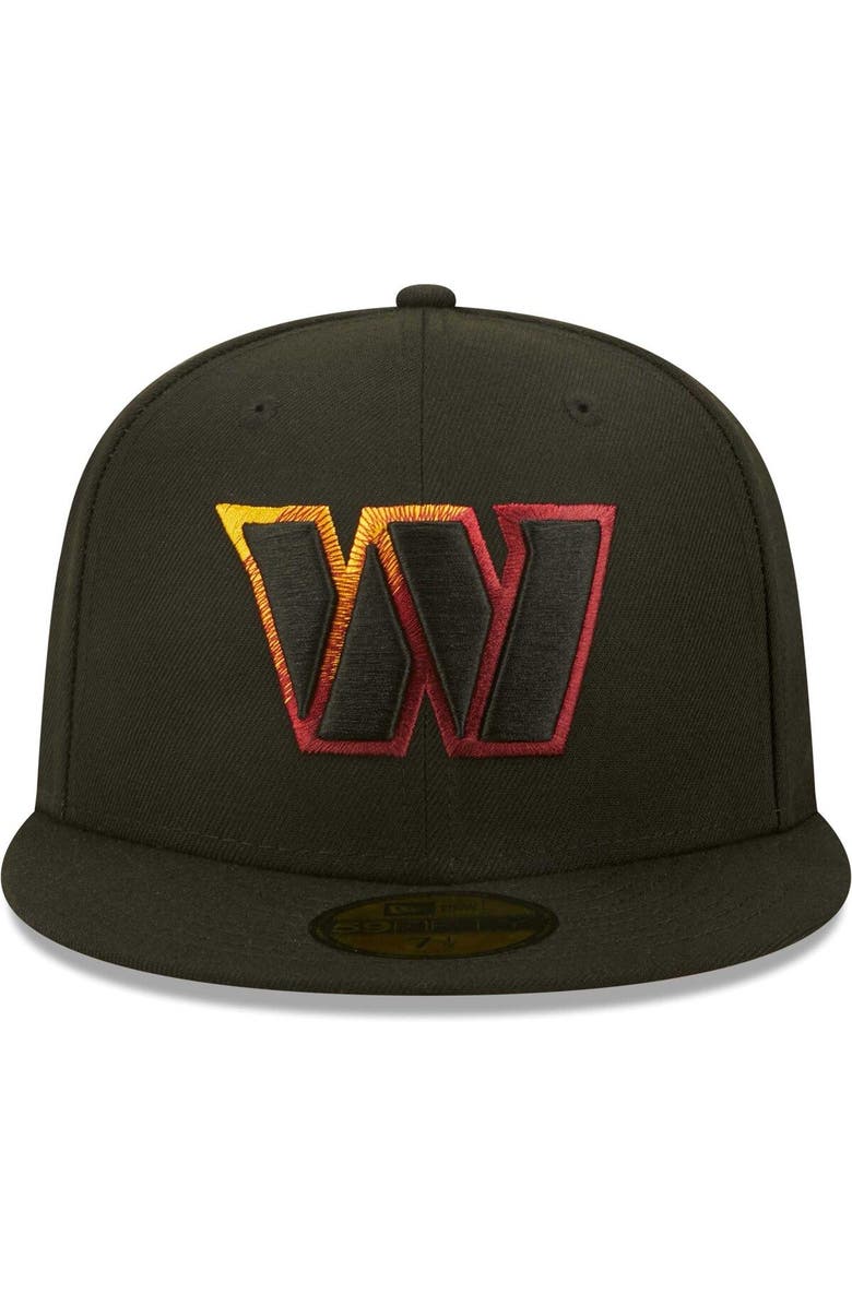 New Era Men's New Era Black Washington Commanders Color Dim 59FIFTY Fitted Hat, Alternate, color, 