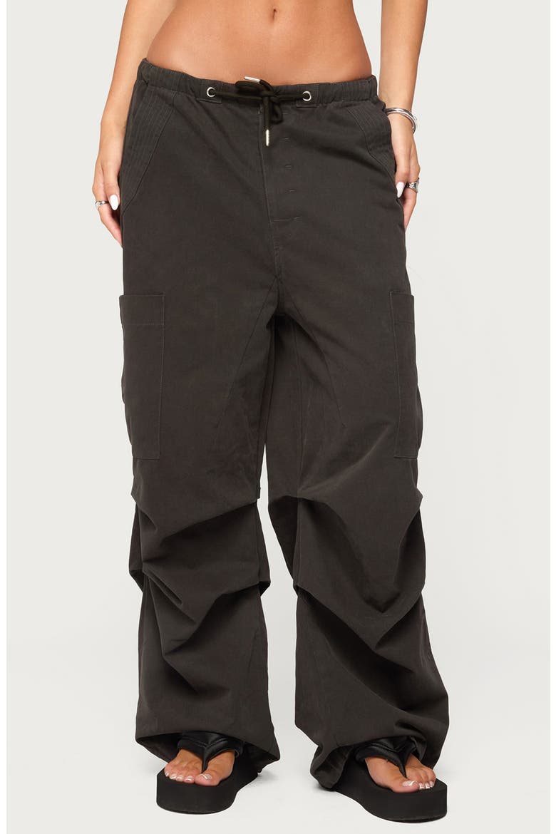 Emzi Baggy Cotton Cargo Pants, Main, color, BLACK-WASHED