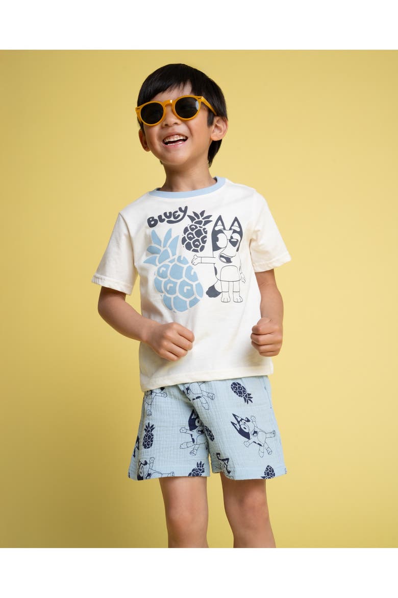 Hawaiian Shirt, Tee and Shorts Set, Alternate, color, Bluey Blue White