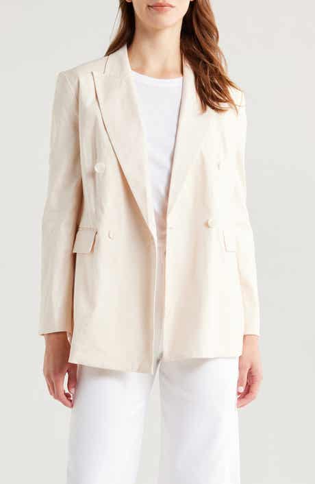 rag & bone Emile Double Breasted Linen Blend Blazer