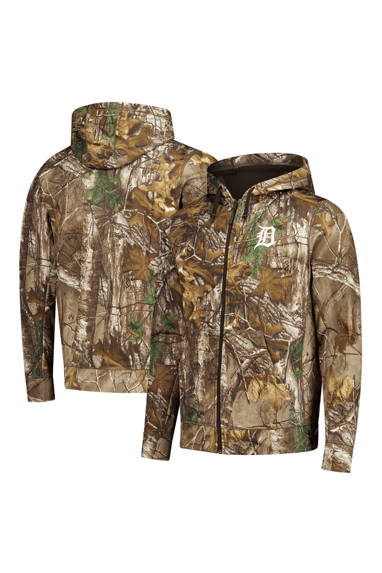 Men's Dunbrooke  Camo Detroit Tigers Trophy Realtree Full-Zip Hoodie, Main, color, Camo