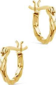 Sterling Forever Simple Twist Hoop Earrings