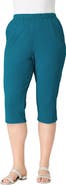 Roaman's Plus Size Soft Knit Relaxed Pull On Capri Pant