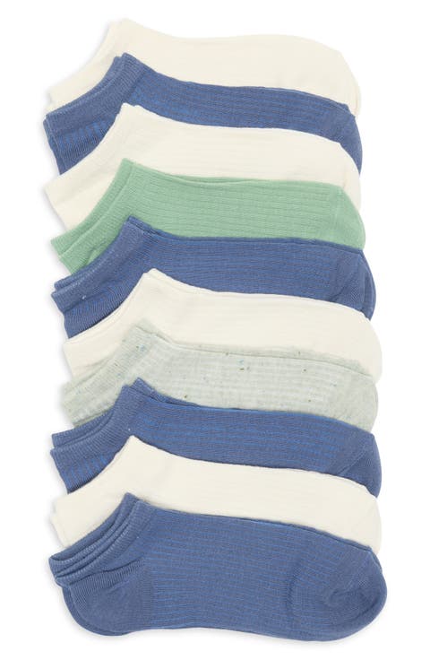 10-Pack Assorted Speckle Rib No Show Socks