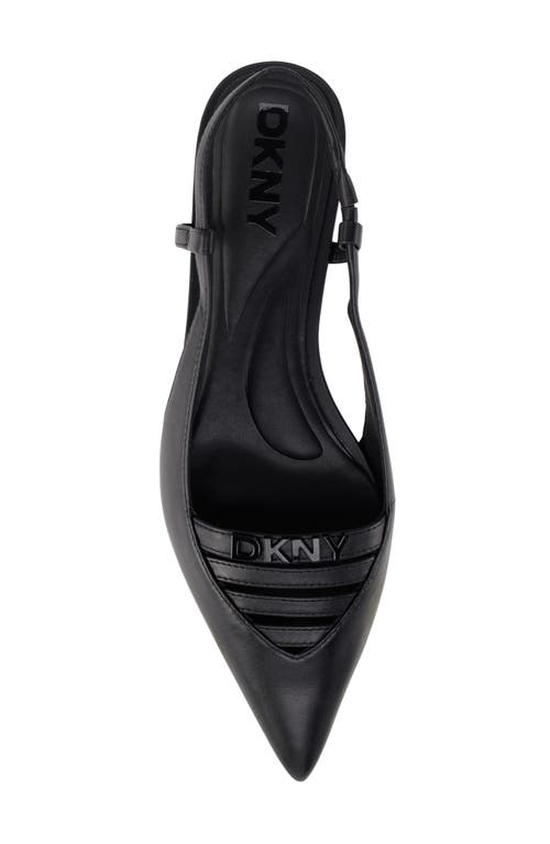 Dkny Mikado Slingback Pointed Toe Flat In Black