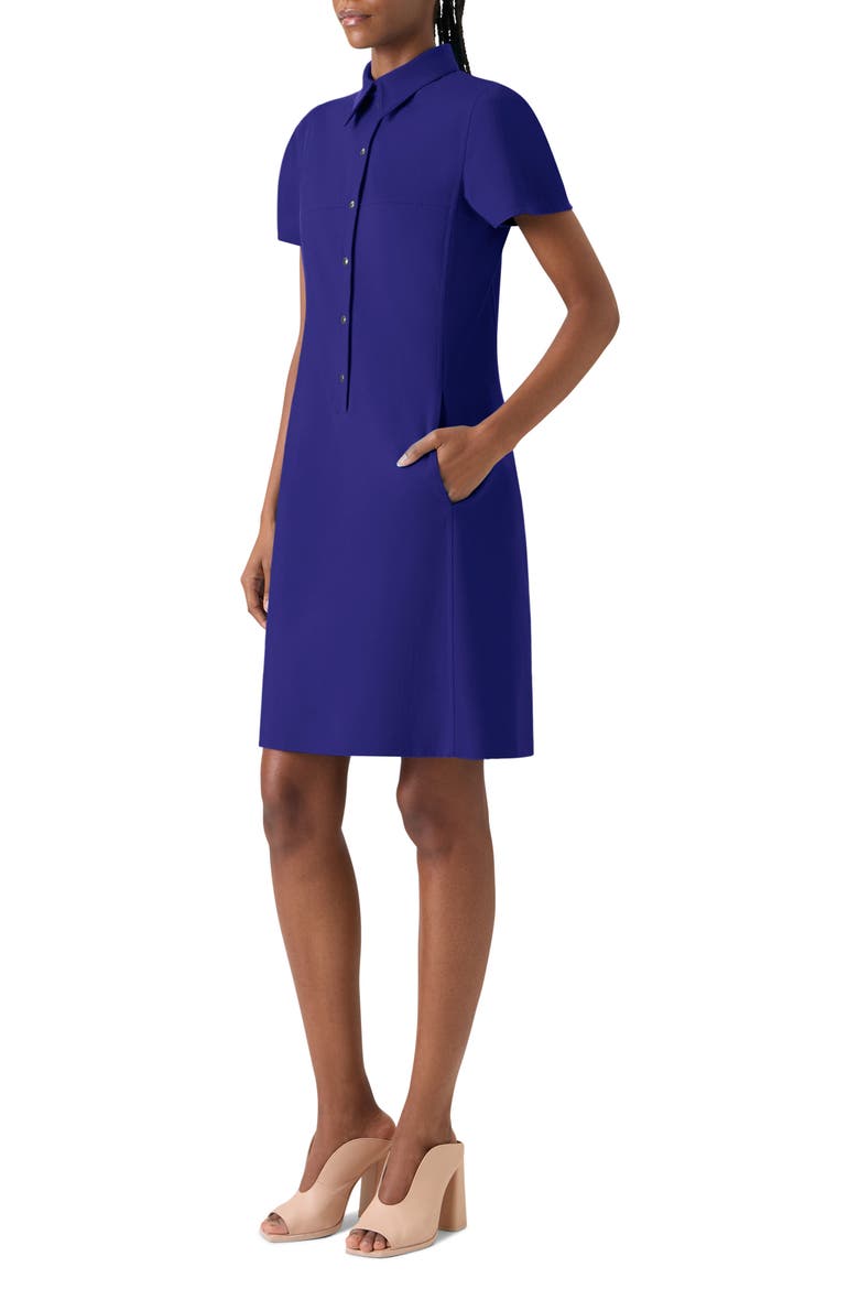 Cotton & Silk Blend Double Face Polo Dress, Alternate, color, PURPLE