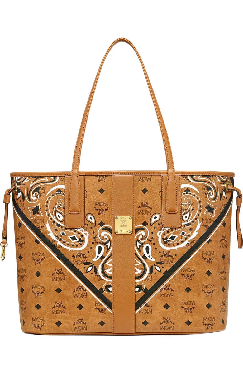 MCM Reversible Liz Shopper in Bandana Visetos, Main, color,