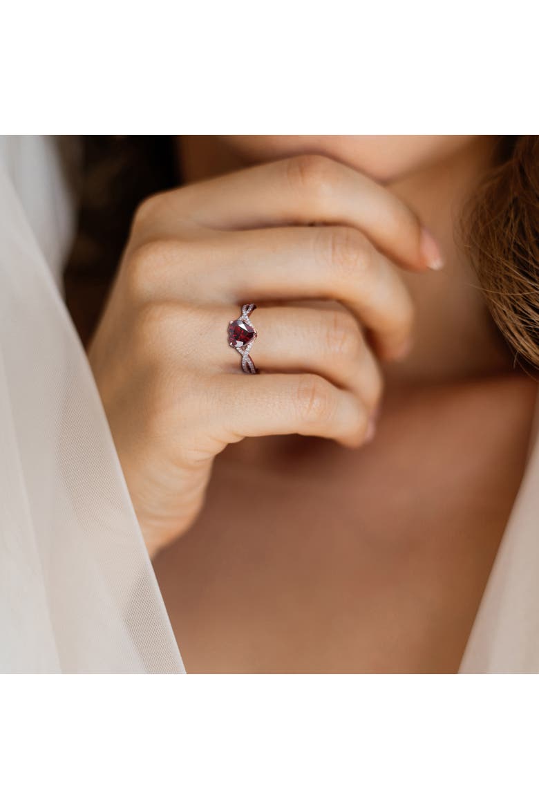 Garnet & Diamond Heart Infinity Ring 14k, Alternate, color, Garnet