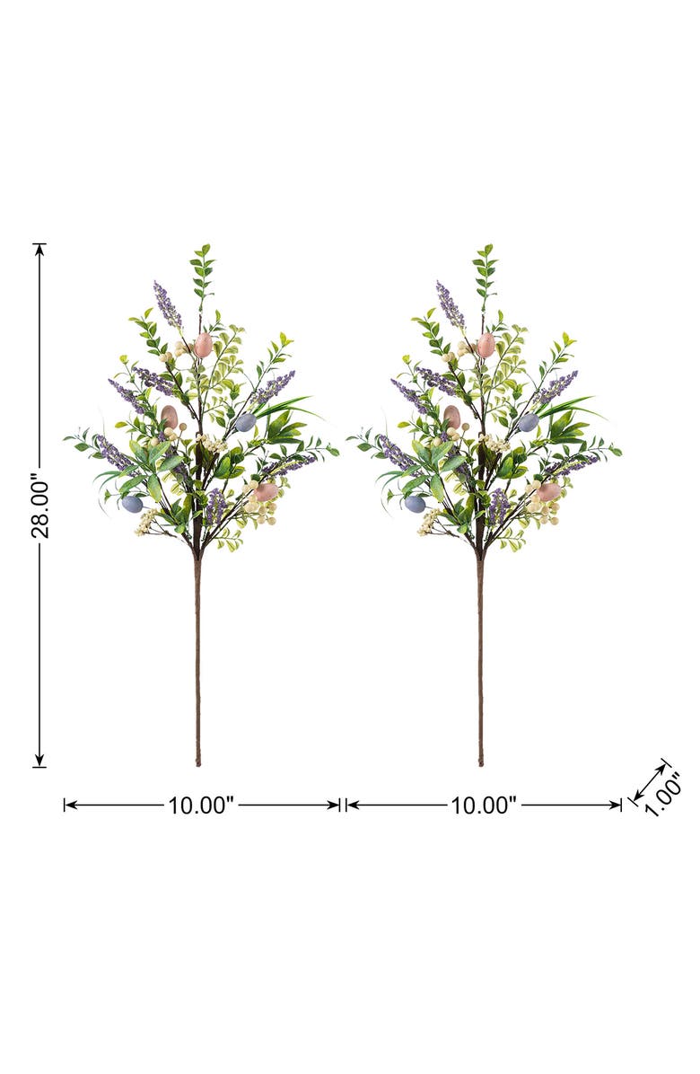 Glitzhome Set of 2 28"H Easter Berries & Eggs & Leaves Picks, Alternate, color, Green
