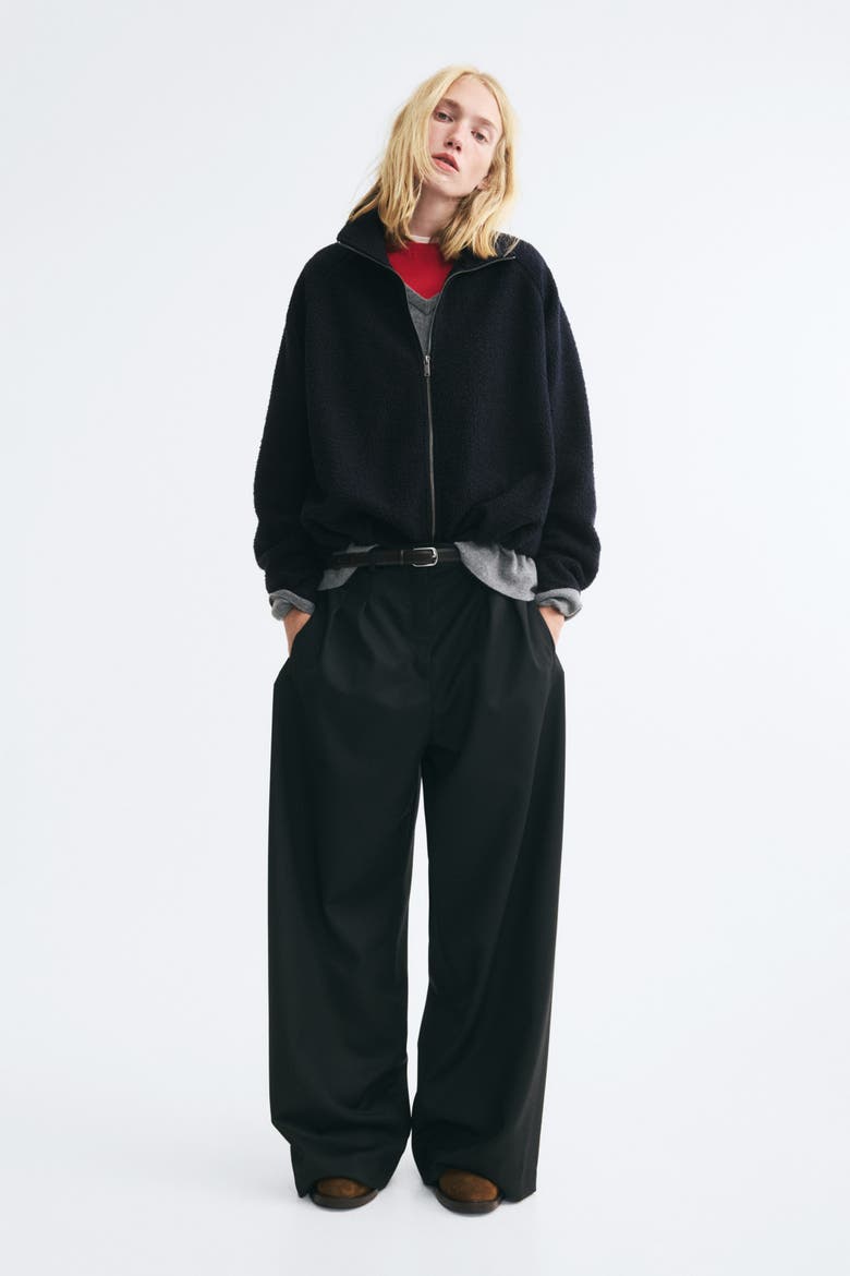 Pile Jacket, Alternate, color, Navy blue