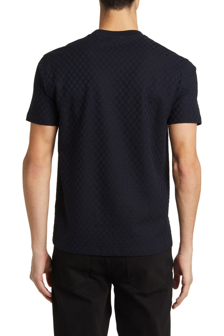 Basket Weave Jacquard T-Shirt, Alternate, color, SOLID BLACK
