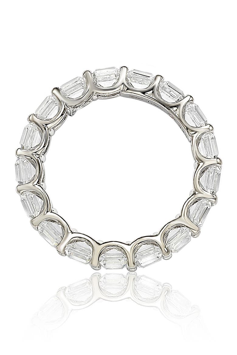 Sterling Silver CZ White Modern Eternity Band, Alternate, color, WHITE