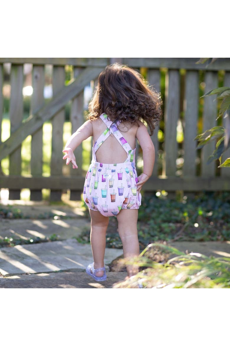 Cross Back Bubble Romper, Alternate, color, Boba