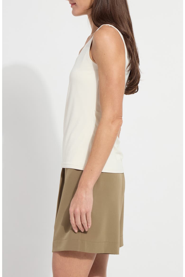 'Lyssentials Evie Scoop Neck Tank, Alternate, color, MACADAMIA