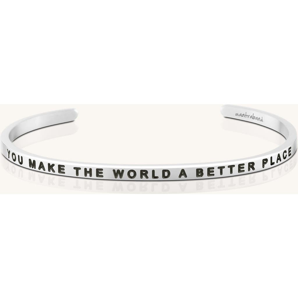 Mantra You Make The World A Better Place Bracelet In Metallic
