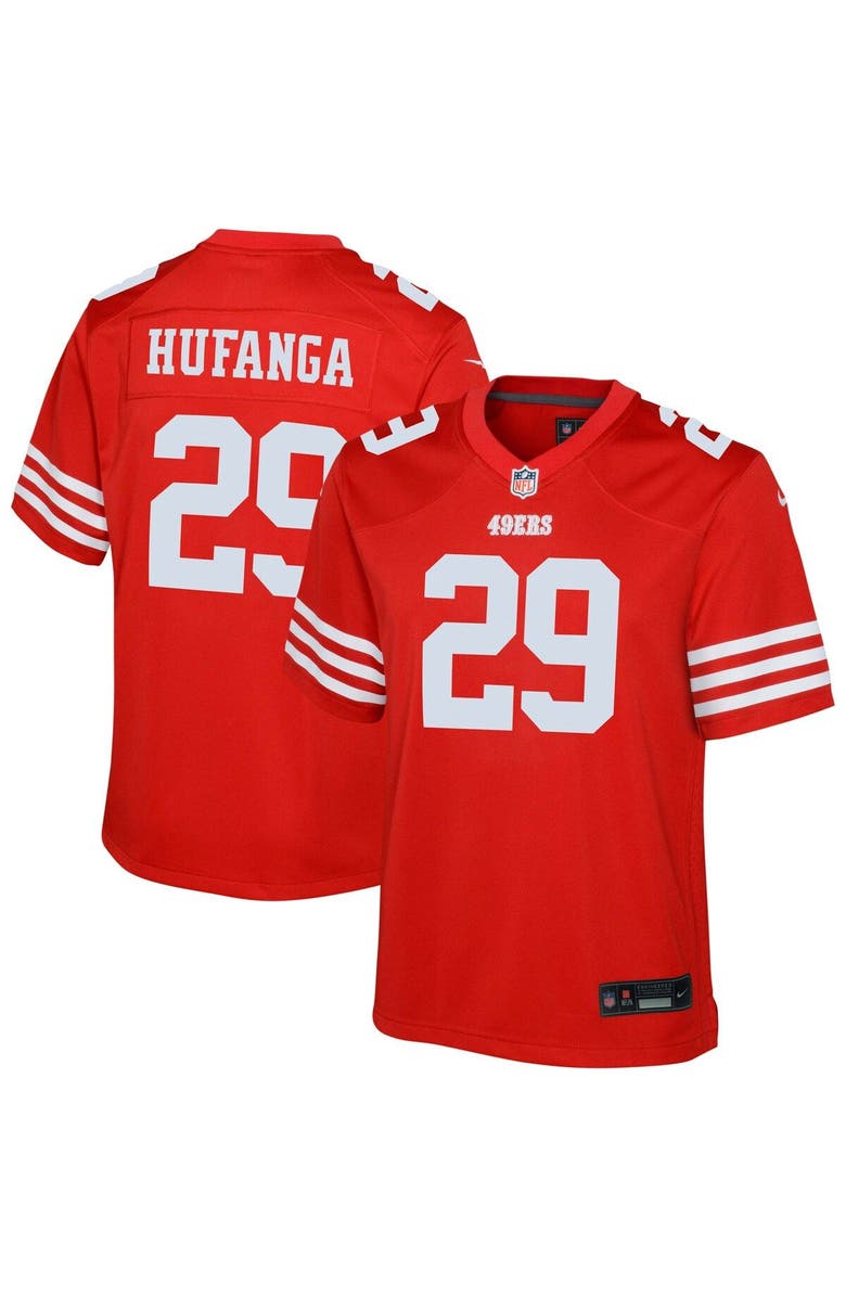 Nike Youth Nike Talanoa Hufanga Scarlet San Francisco 49ers Game Jersey, Main, color,