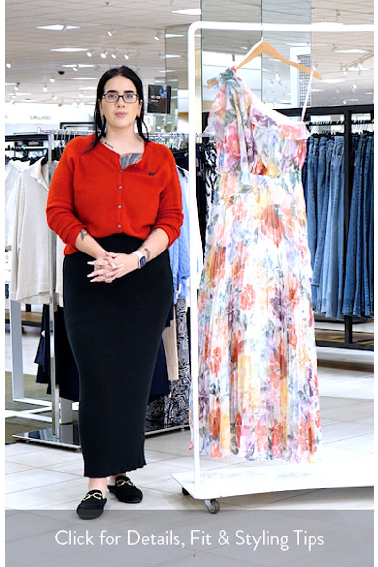Leandra One-Shoulder Chiffon Gown video