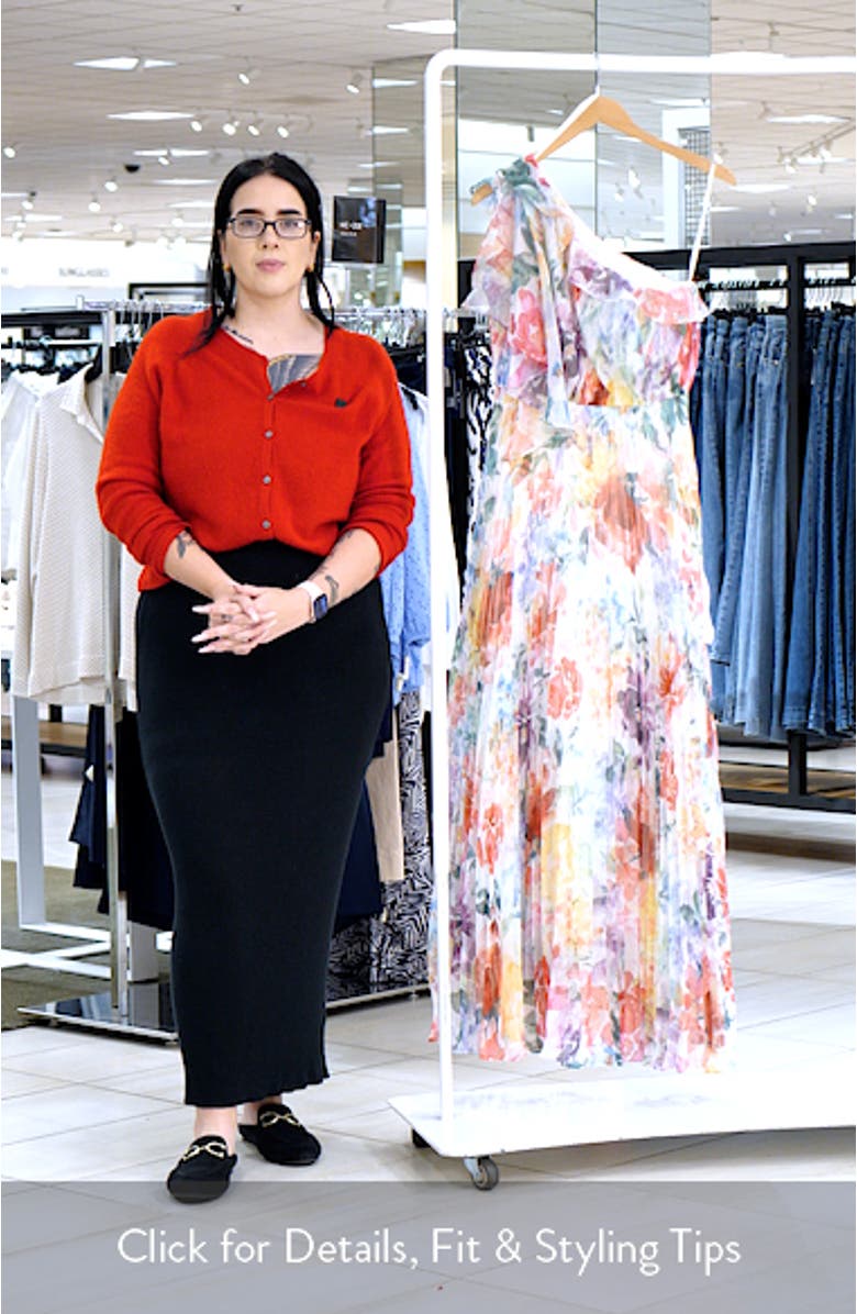 Leandra One-Shoulder Chiffon Gown, sales video thumbnail