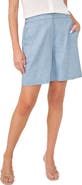 Halogen® Chambray Pintuck Cotton & Linen Blend Shorts