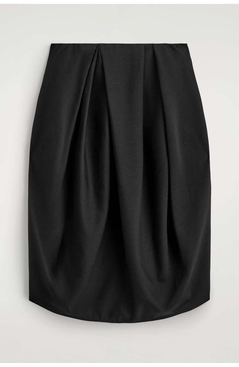 COS Pleated Wool Midi Tulip Skirt, Alternate, color, Black