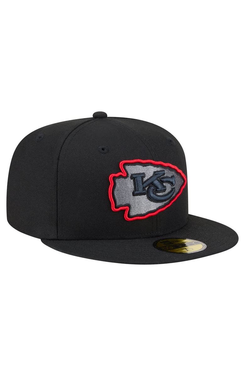 New Era Men
s New Era  Black Kansas City Chiefs Color Pop 59FIFTY Fitted Hat, Alternate, color, Black