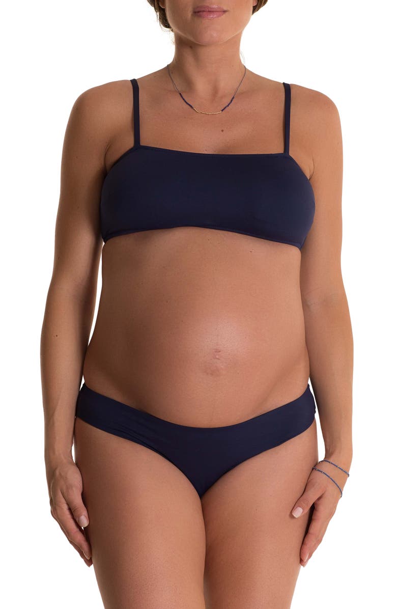Pez D'Or Olivia Maternity Bikini Bottoms, Alternate, color, Navy