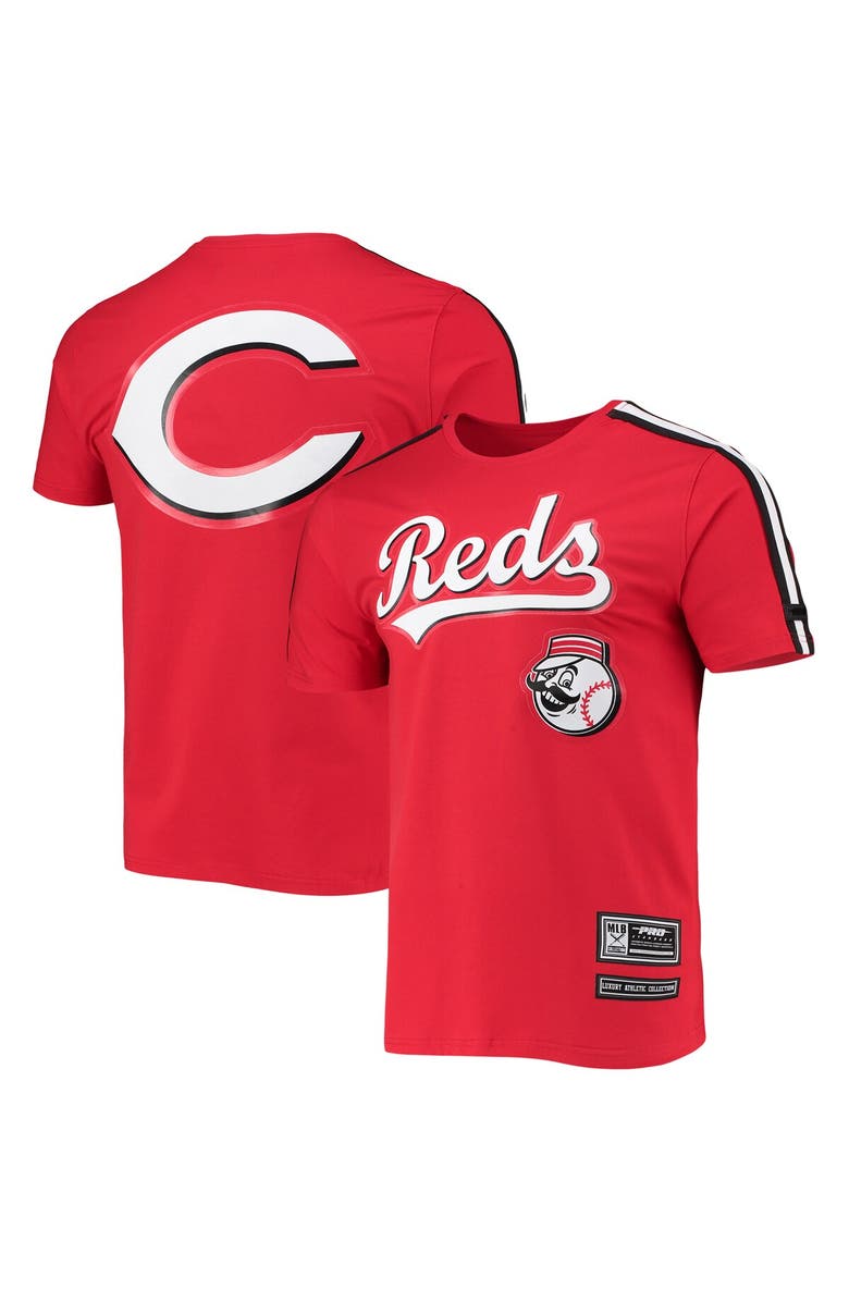 PRO STANDARD Men's Pro Standard Red/Black Cincinnati Reds Taping T-Shirt, Alternate, color, Red