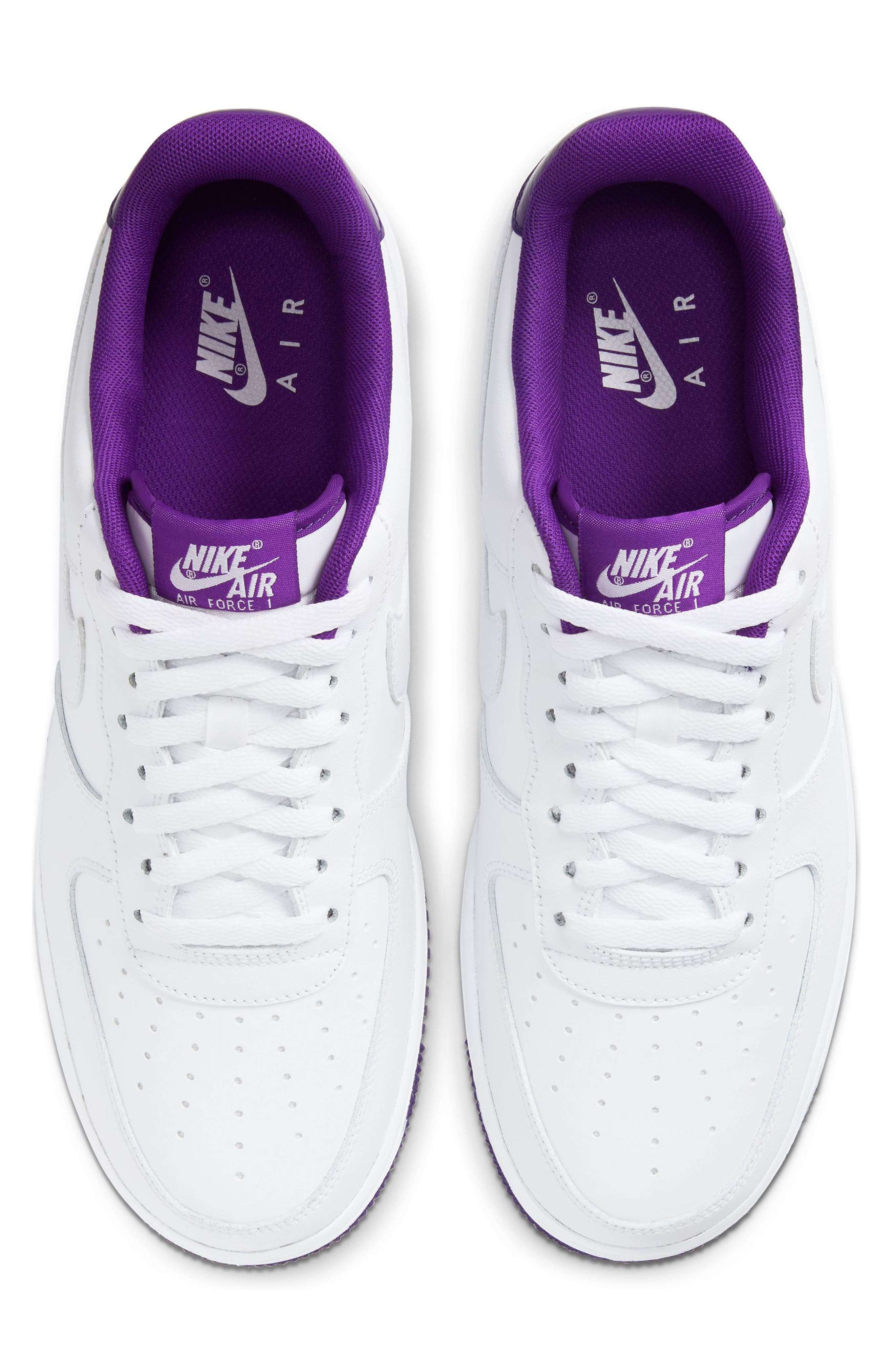 Air Force 1 '07 2 Sneaker, Alternate, color, WHITE/ WHITE/ VOLTAGE PURPLE