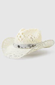 Manela Twister Annie  Handwoven Straw Sun Hat - Bohemian Summer Cowboy Hat