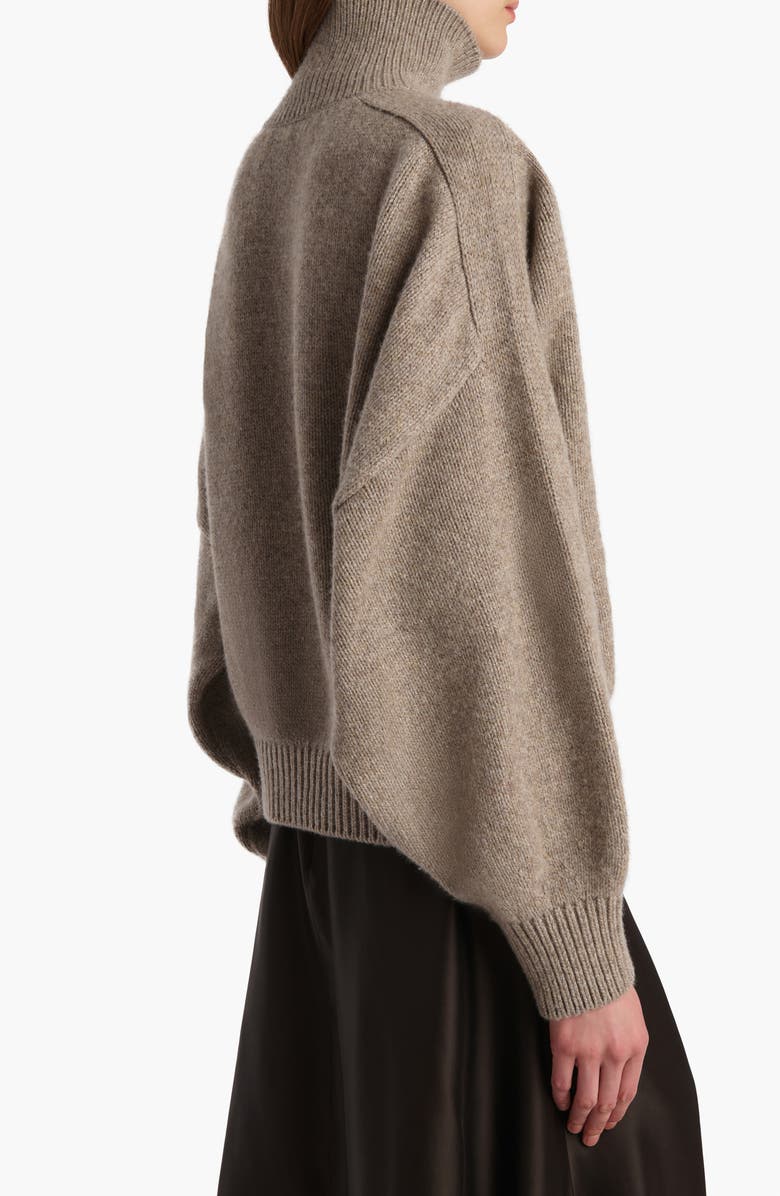 Khaite Willem Oversize Cashmere Turtleneck Sweater, Alternate, color, Sepia