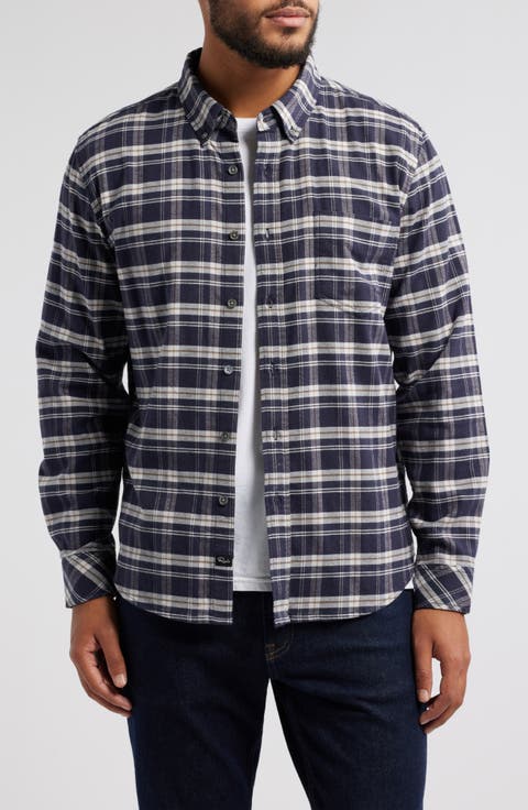 Reid Plaid Stretch Cotton Button-Down Shirt