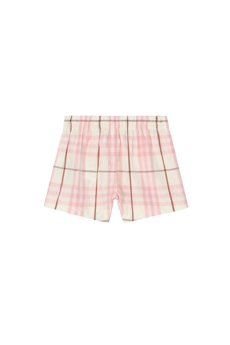 Girls' Check Cotton Shorts, Alternate, color, Flora pink