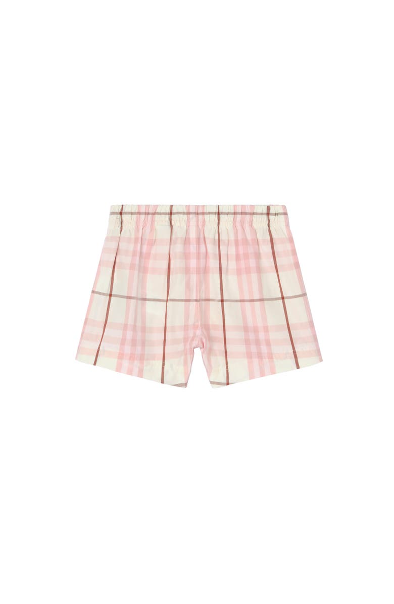 Burberry Check Cotton Shorts, Alternate, color, Flora Pink