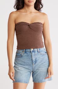 Madden Girl Twist Bust Pucker Rib Tube Top | Nordstromrack