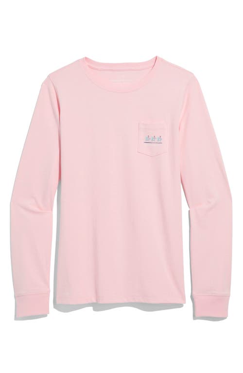 Vineyard Vines Long Sleeve Pocket Graphic Tee In Pink