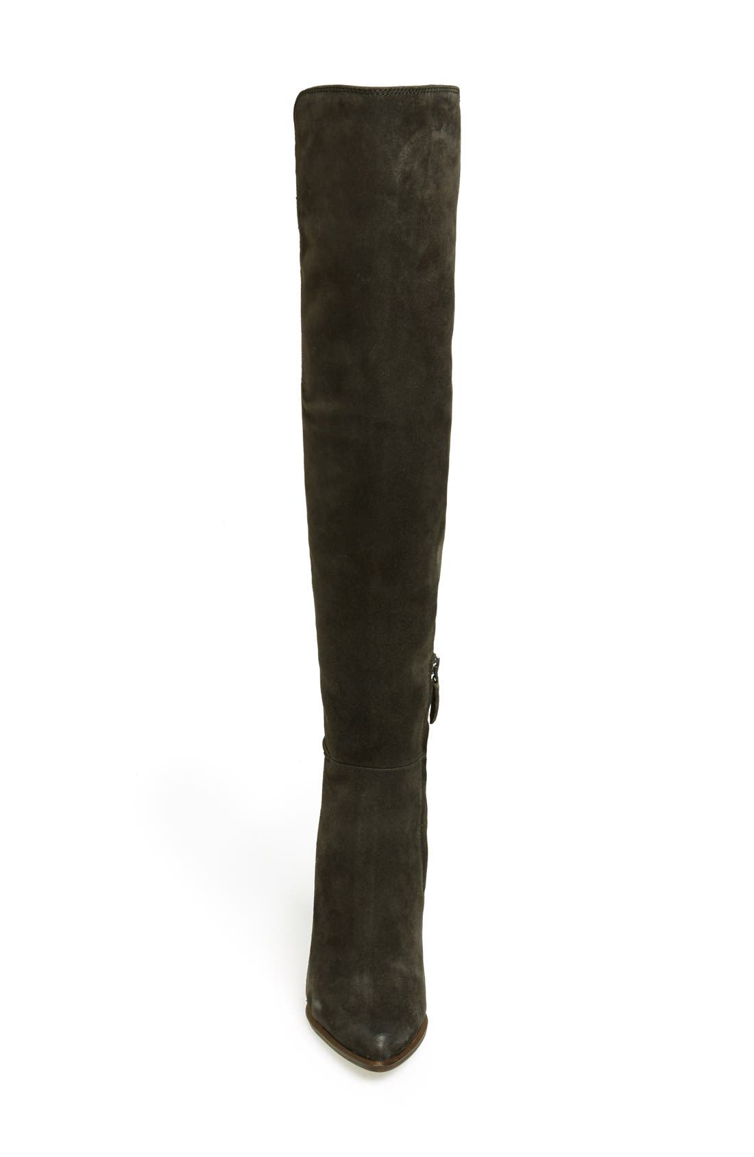 'Nikka' Over the Knee Leather Boot, Alternate, color, ANTHRICITE