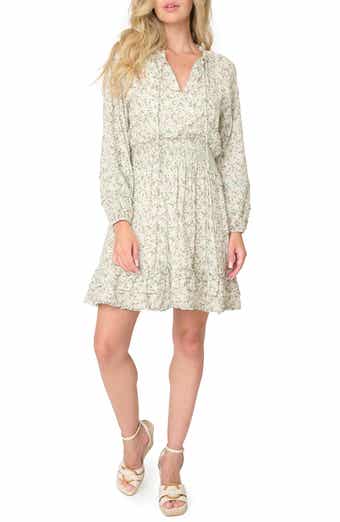 GIBSONLOOK Wanderlust Pom Pom Trim Long Sleeve Dress