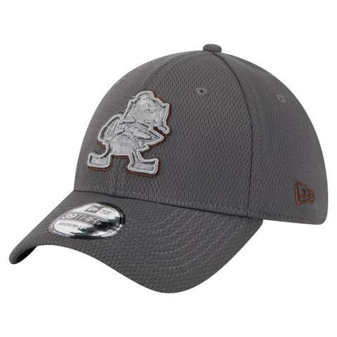 Men's New Era Graphite Cleveland Browns Throwback Logo Main 39THIRTY Flex Hat